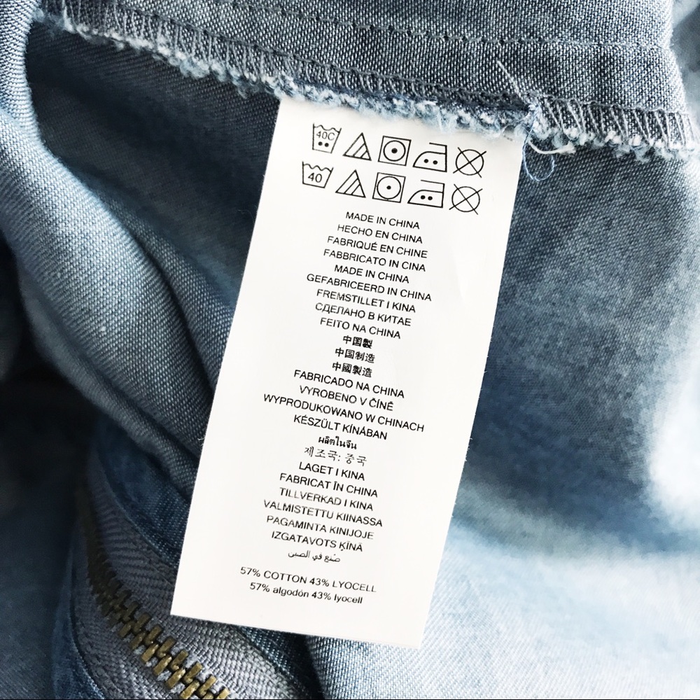 Michael Kors Chambray Zip-Front Shirt - Picture 12 of 12